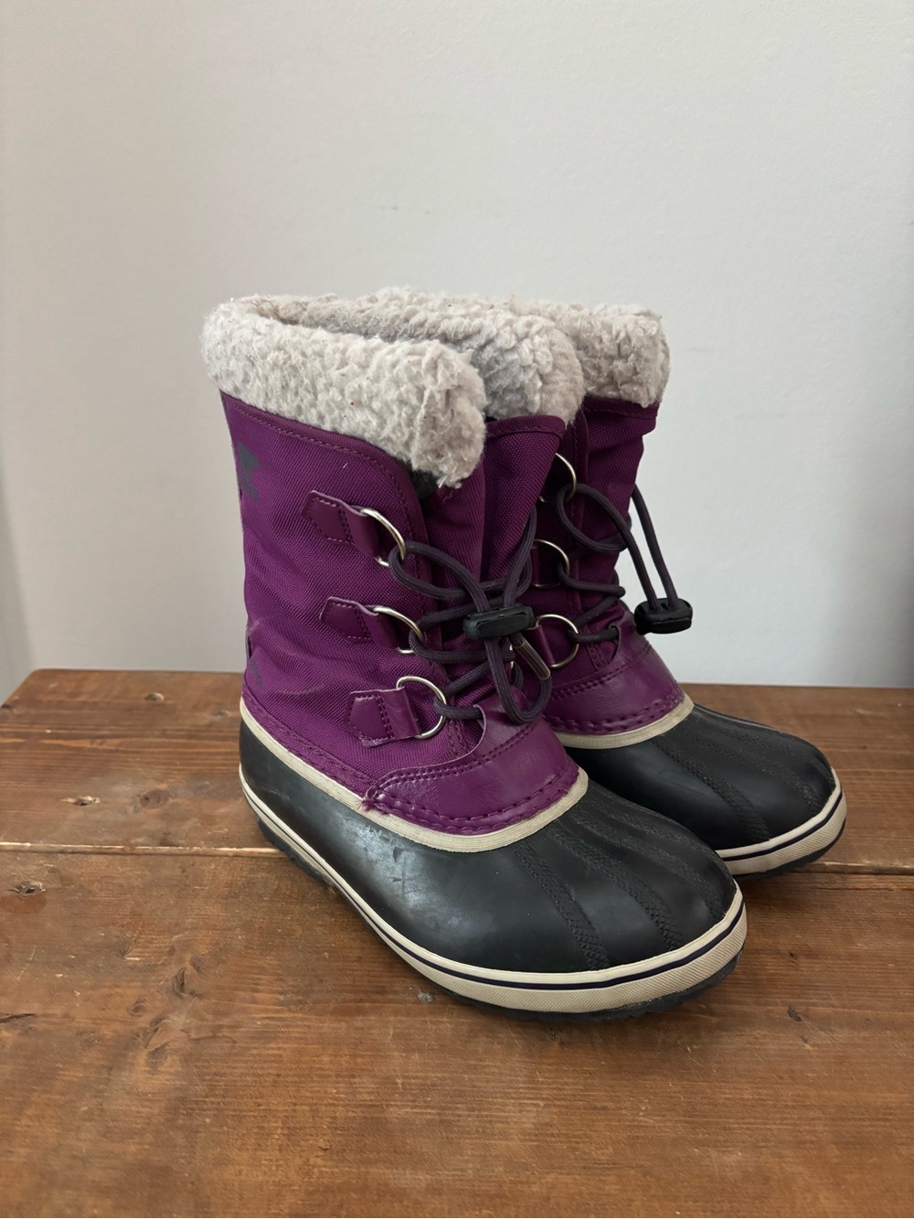Youth Sorel Yoot Pac Nylon Winter Snow Boots Purple Kids Size 2